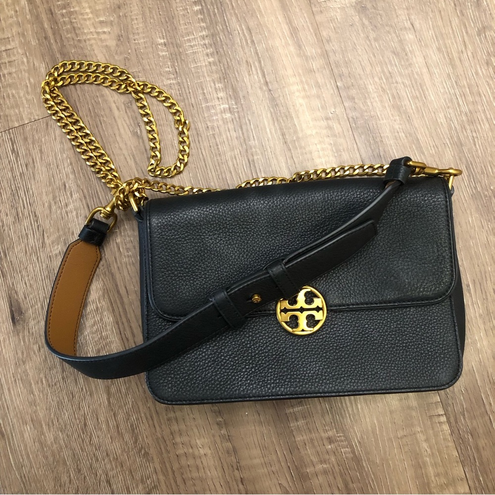 Tory Burch Black Leather Shoulder Bag